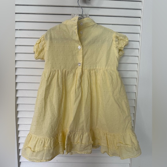 Le Petit Elle Swiss dot yellow dress 4T - Picture 3 of 6